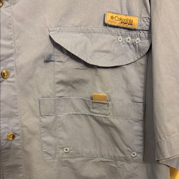 Columbia Blue Casual Button Down Shirt #278 - Picture 3 of 7